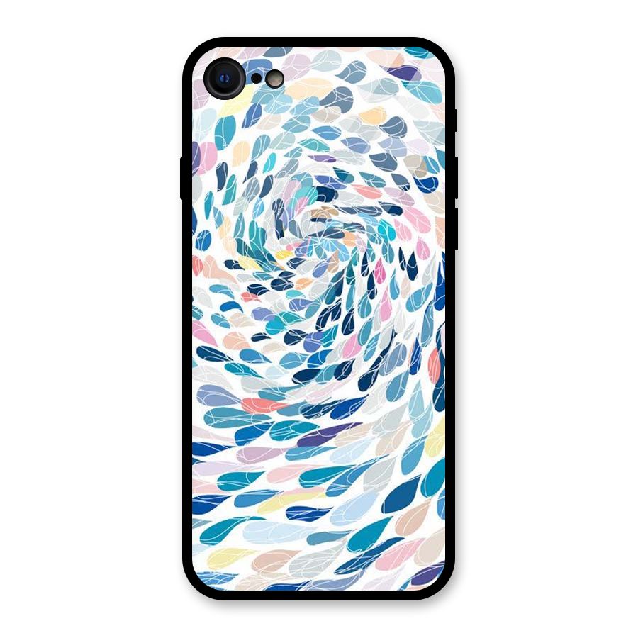 Color Droplets Swirls Glass Back Case for iPhone SE 2022