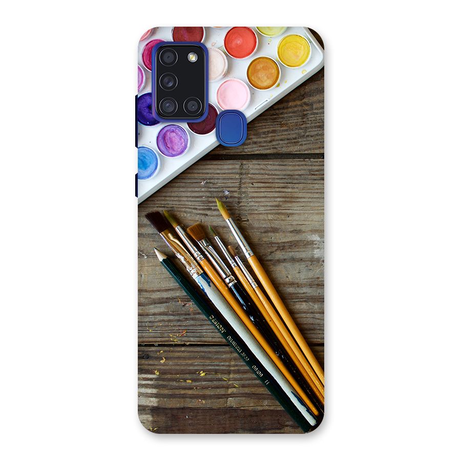Color Palette and Brush Back Case for Galaxy A21s