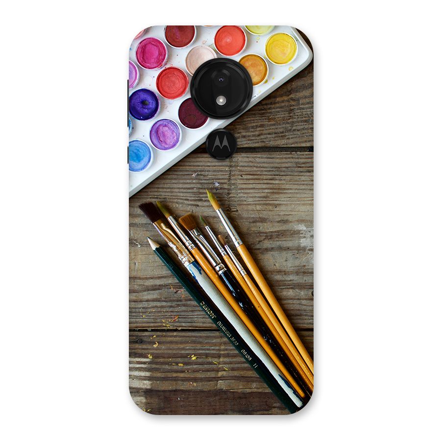 Color Palette and Brush Back Case for Moto G7 Power