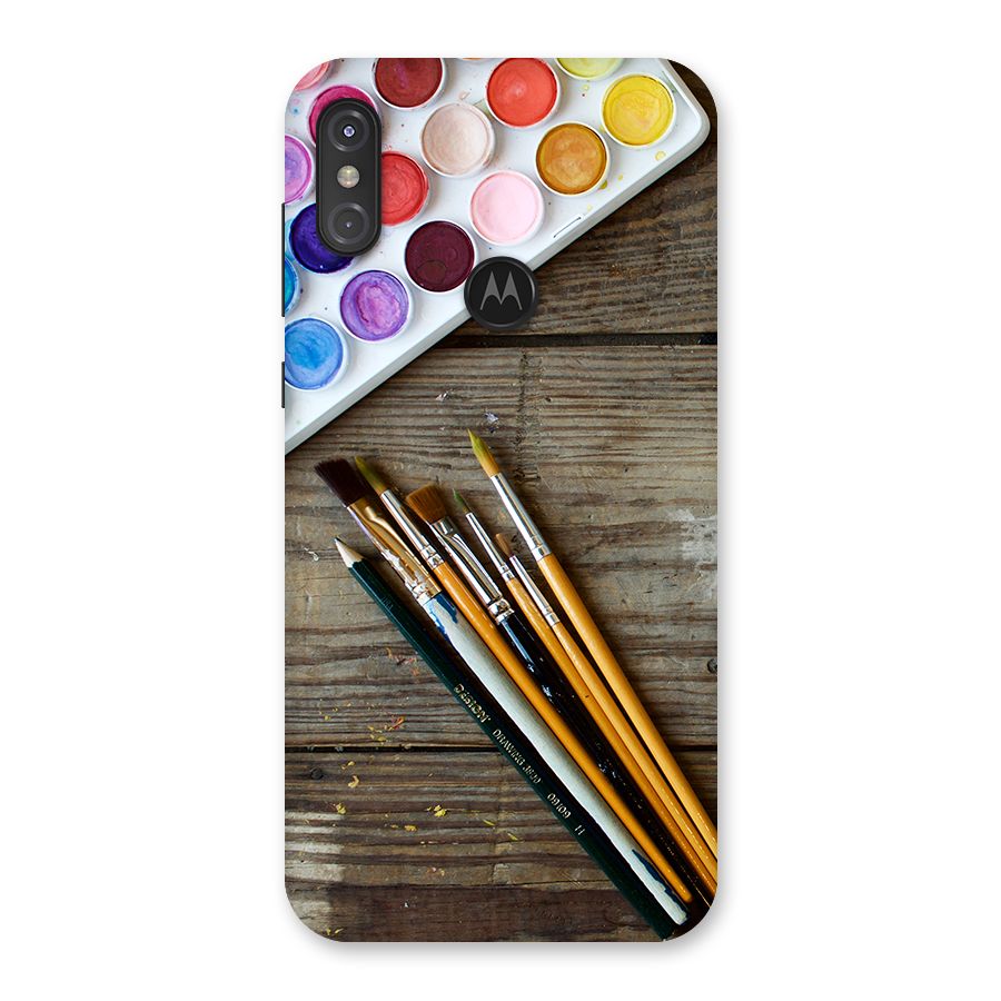 Color Palette and Brush Back Case for Motorola One Power
