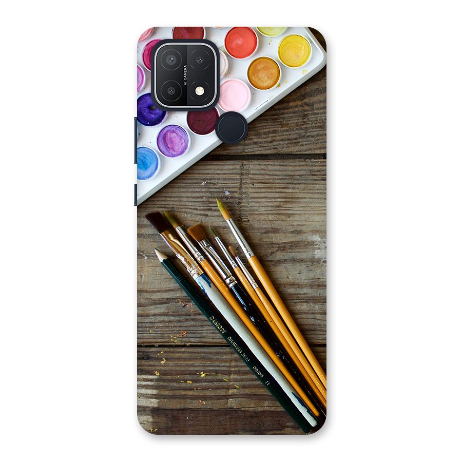 Color Palette and Brush Back Case for Oppo A15s