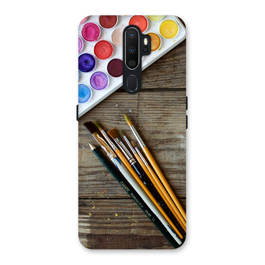 Color Palette and Brush Back Case for Oppo A5 (2020)