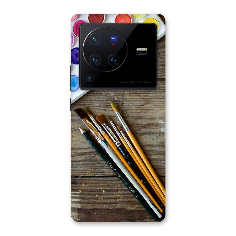 Color Palette and Brush Back Case for Vivo X80 Pro