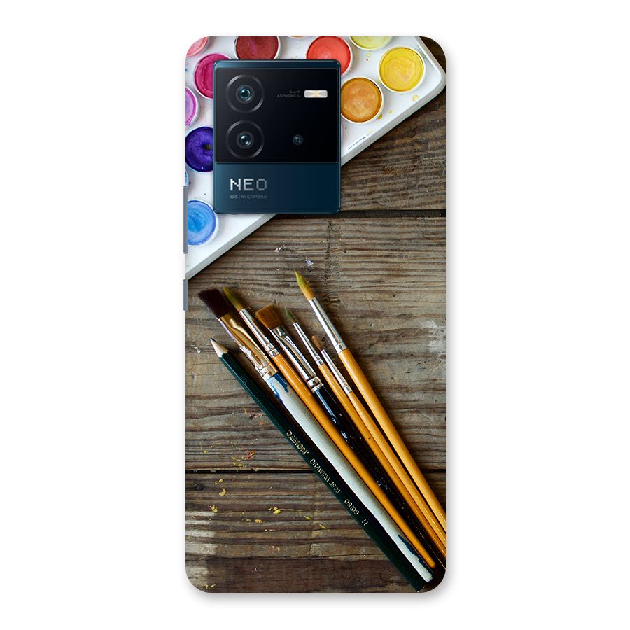 Color Palette and Brush Back Case for Vivo iQOO Neo 6 5G