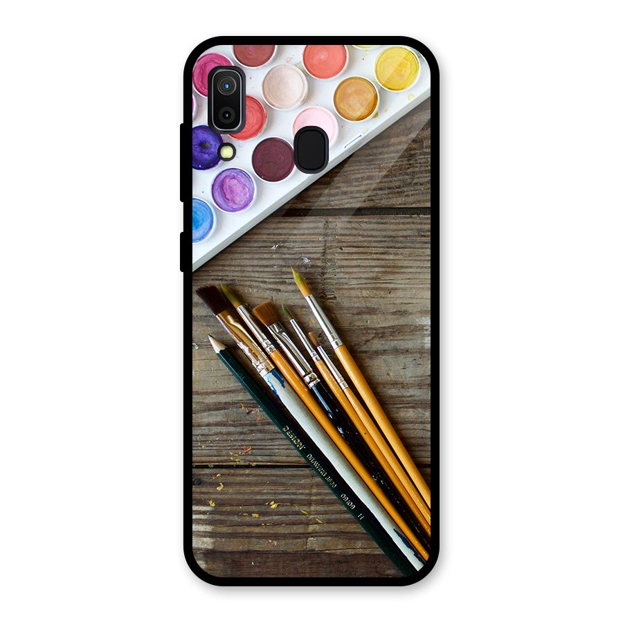Color Palette and Brush Glass Back Case for Galaxy A30