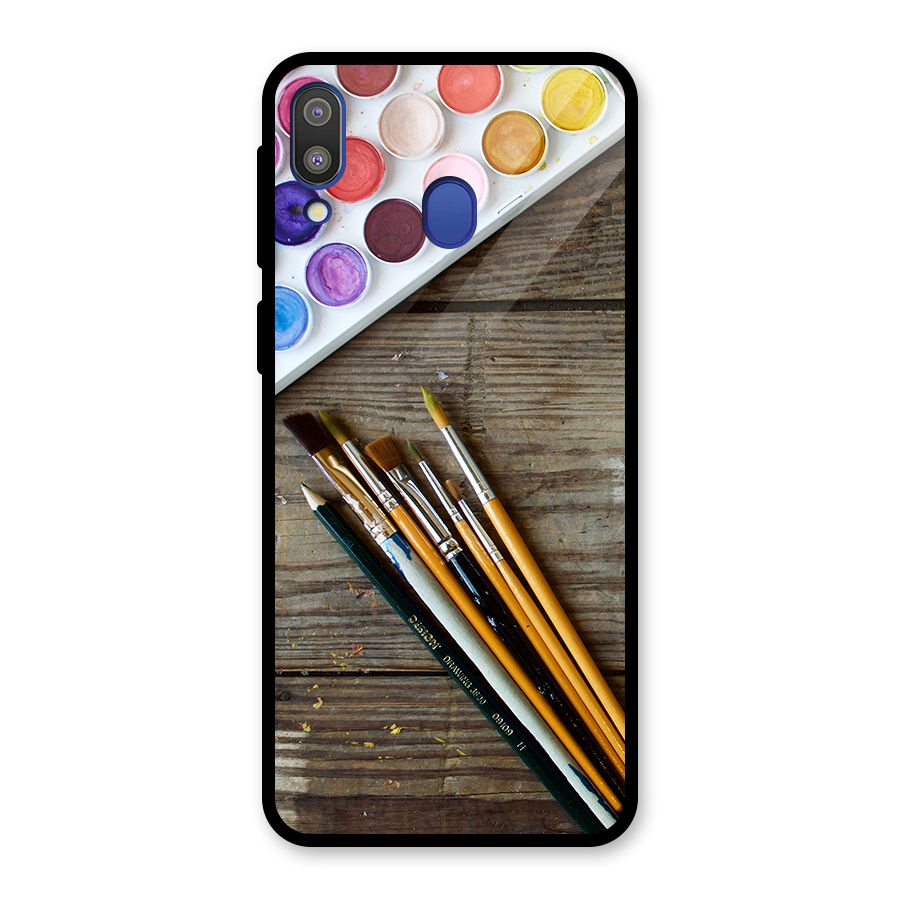 Color Palette and Brush Glass Back Case for Galaxy M20