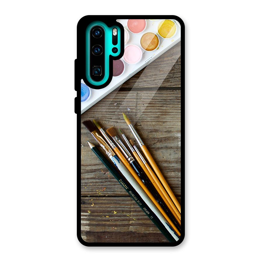 Color Palette and Brush Glass Back Case for Huawei P30 Pro