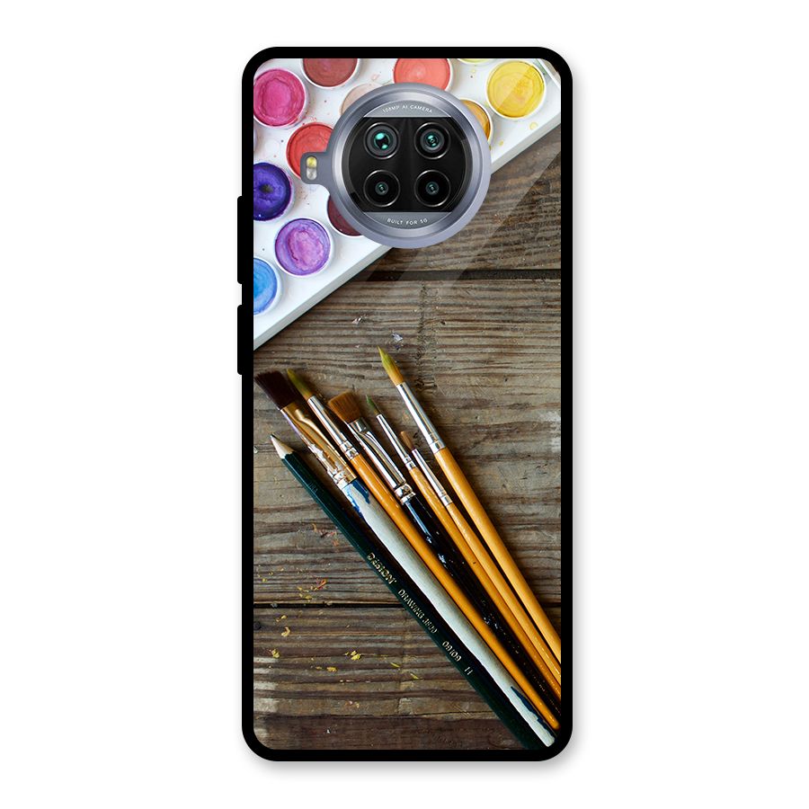 Color Palette and Brush Glass Back Case for Mi 10i
