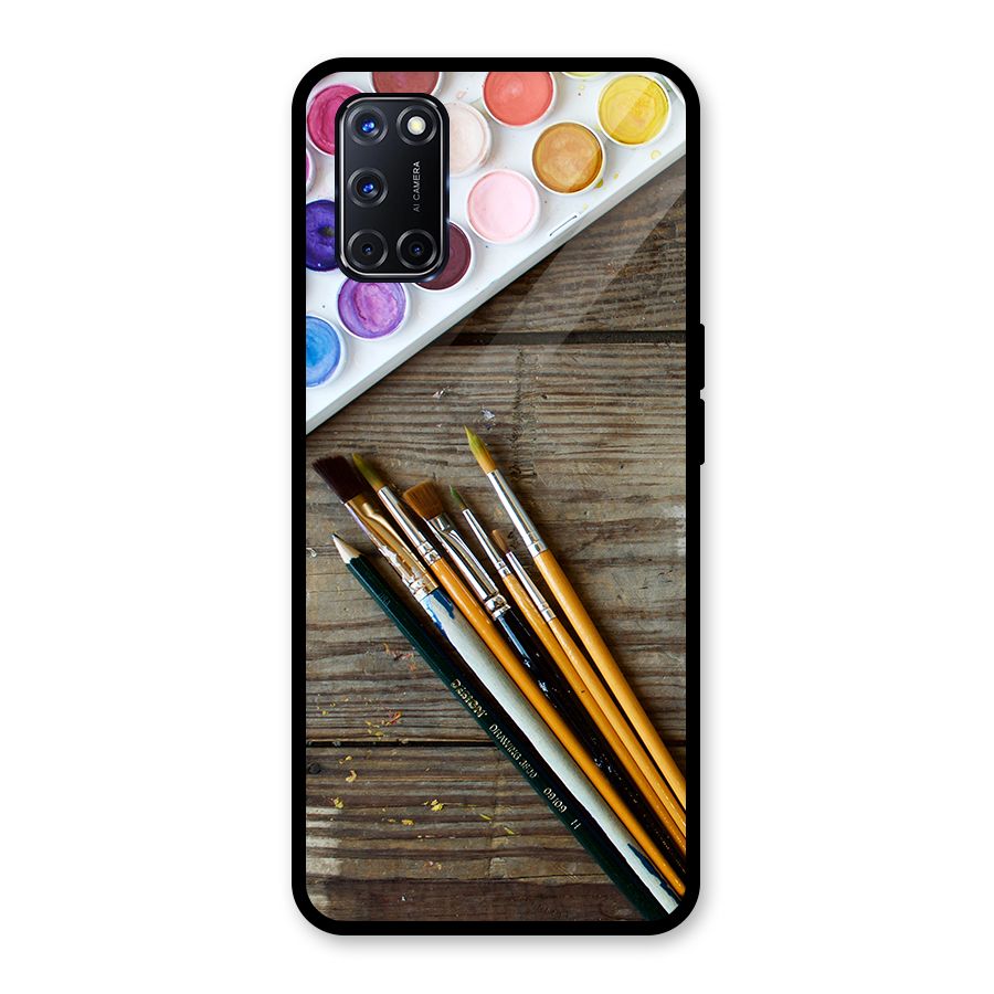 Color Palette and Brush Glass Back Case for Oppo A52