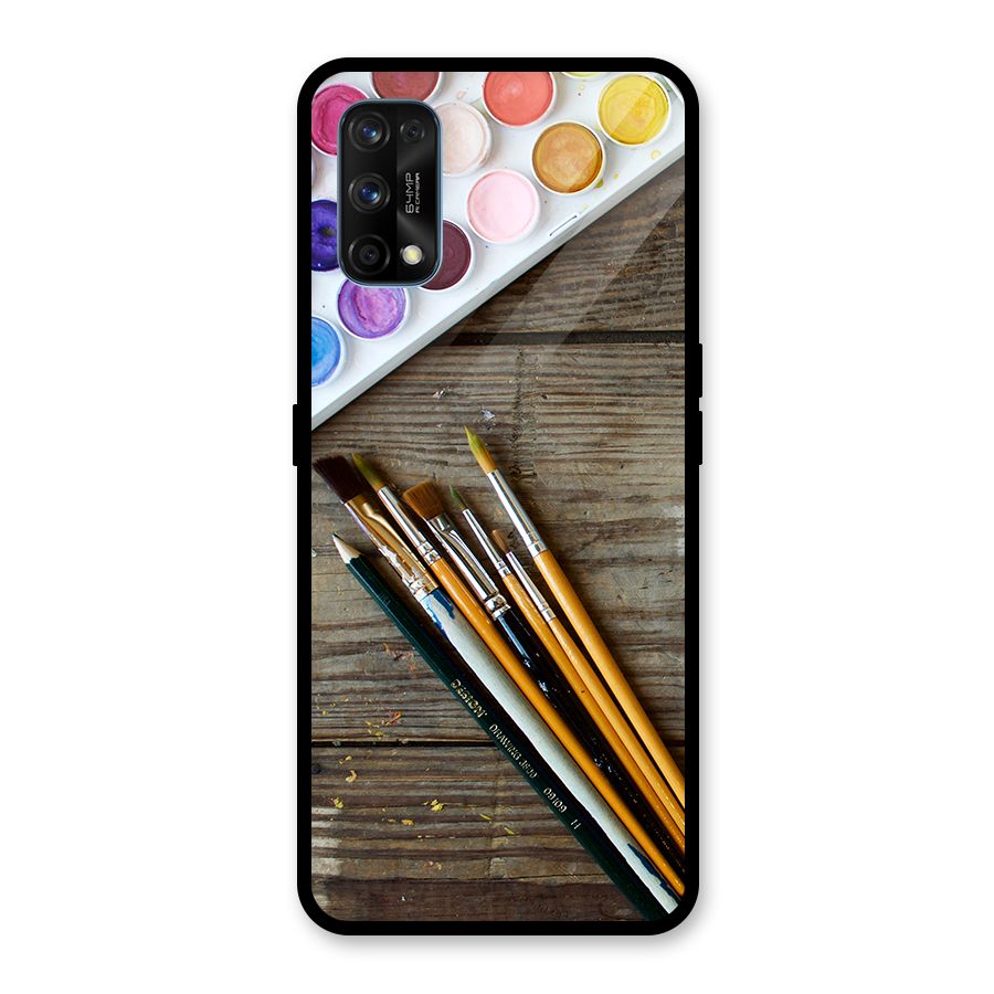Color Palette and Brush Glass Back Case for Realme 7 Pro