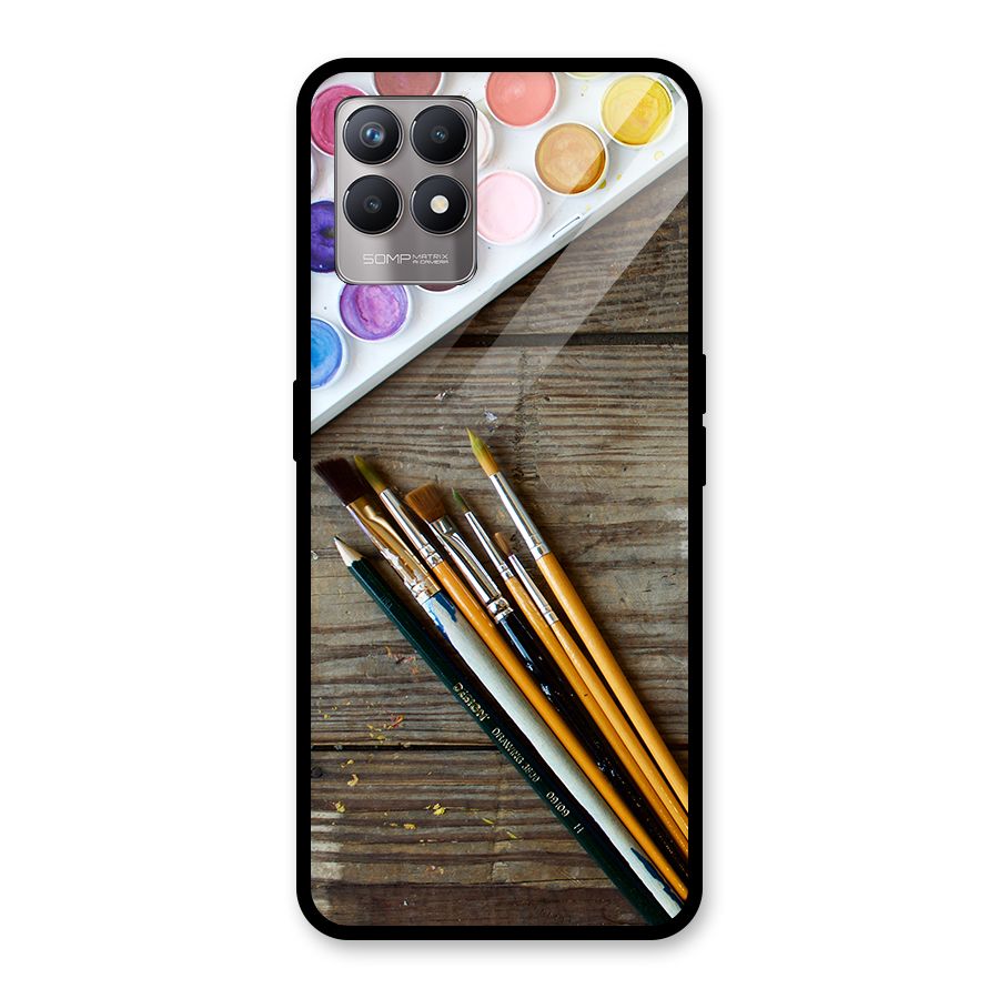Color Palette and Brush Glass Back Case for Realme 8i