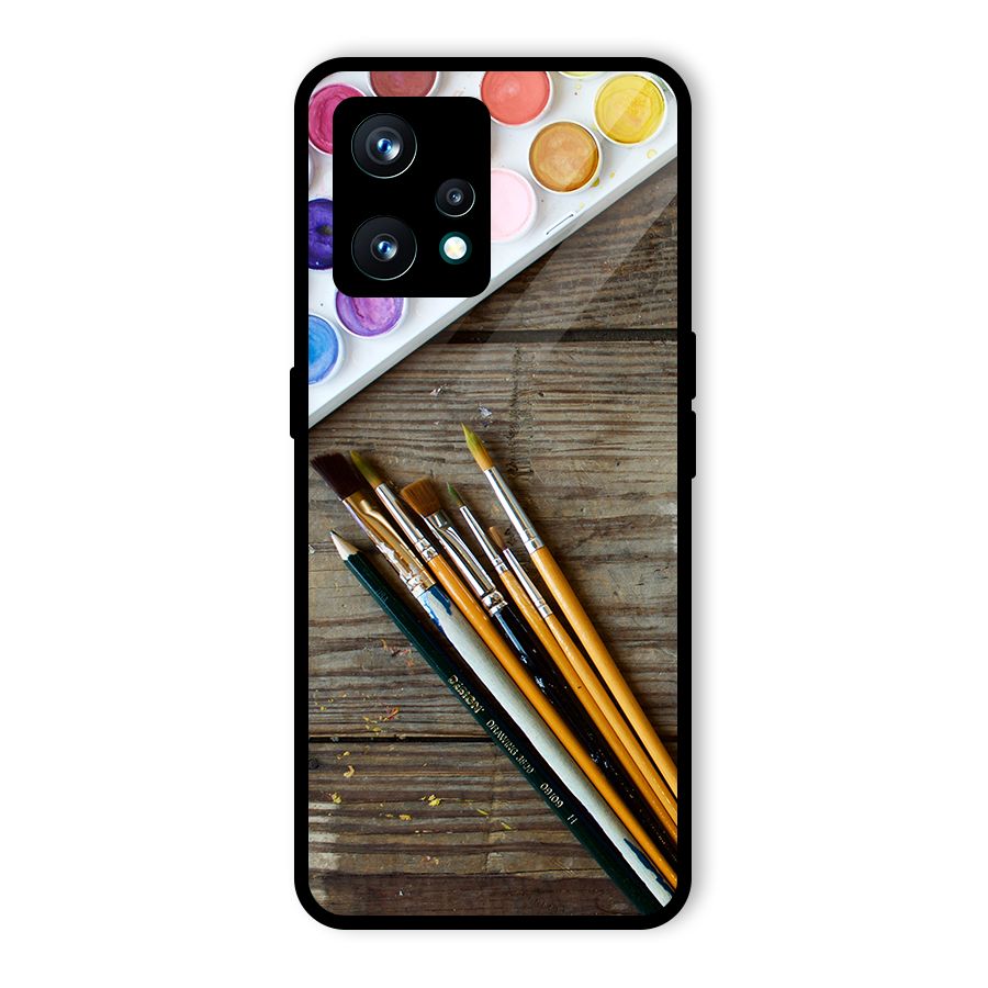 Color Palette and Brush Glass Back Case for Realme 9 Pro Plus 5G