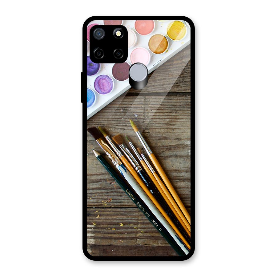 Color Palette and Brush Glass Back Case for Realme C12