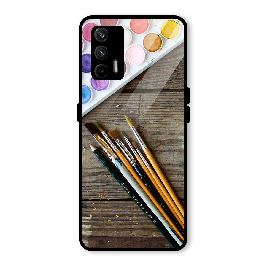 Color Palette and Brush Glass Back Case for Realme GT 5G