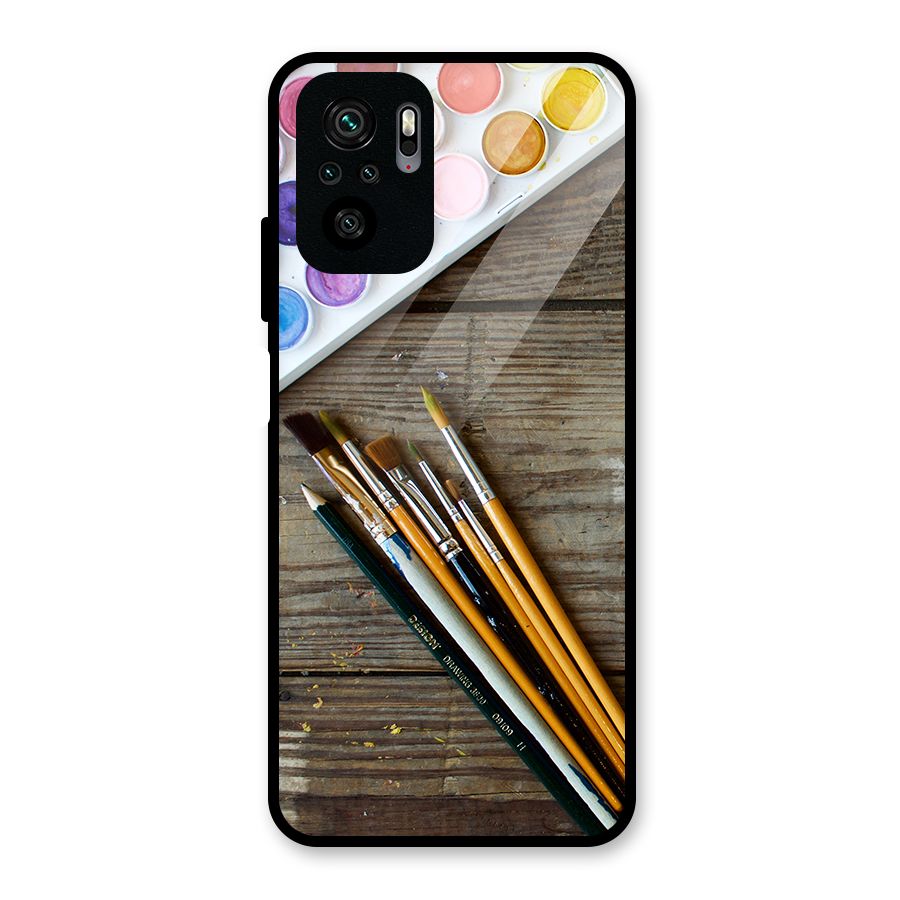 Color Palette and Brush Glass Back Case for Redmi Note 10S