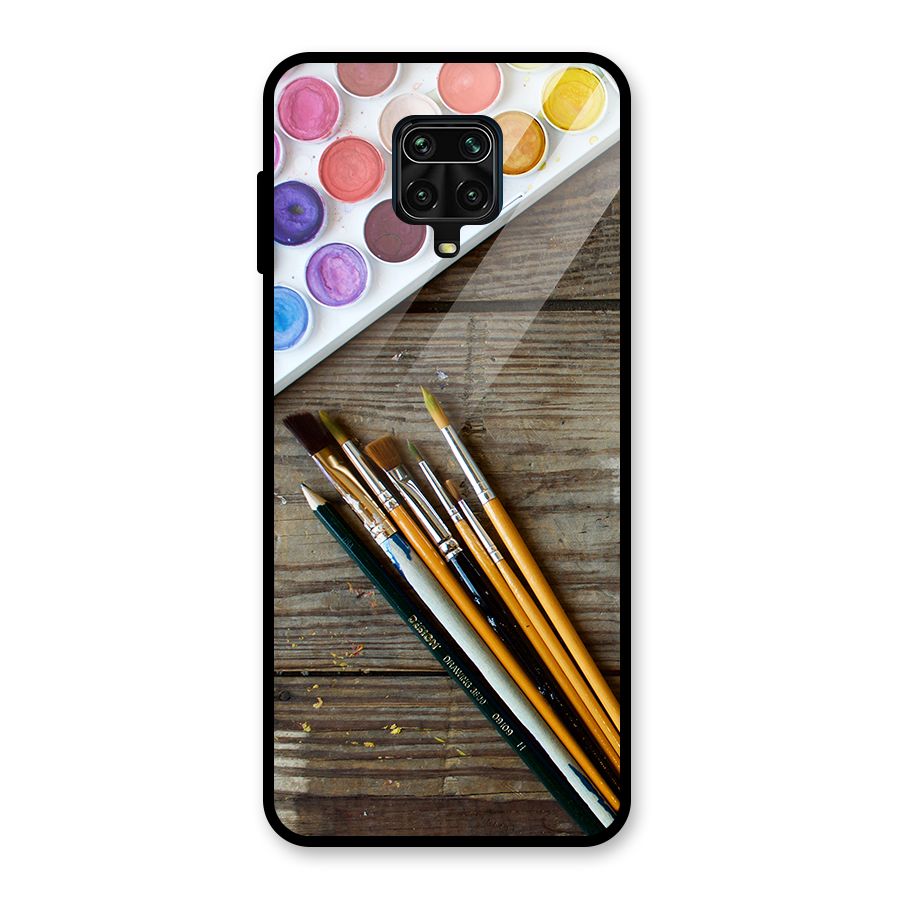 Color Palette and Brush Glass Back Case for Redmi Note 9 Pro Max