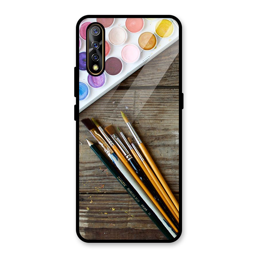 Color Palette and Brush Glass Back Case for Vivo S1