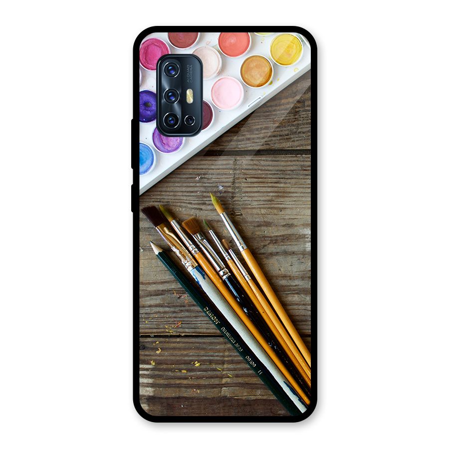 Color Palette and Brush Glass Back Case for Vivo V17