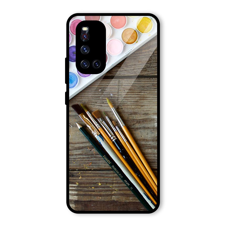 Color Palette and Brush Glass Back Case for Vivo V19