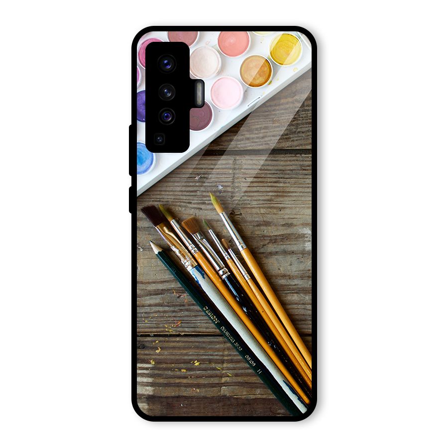Color Palette and Brush Glass Back Case for Vivo X50
