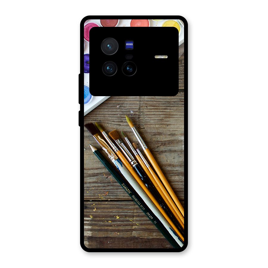 Color Palette and Brush Glass Back Case for Vivo X80