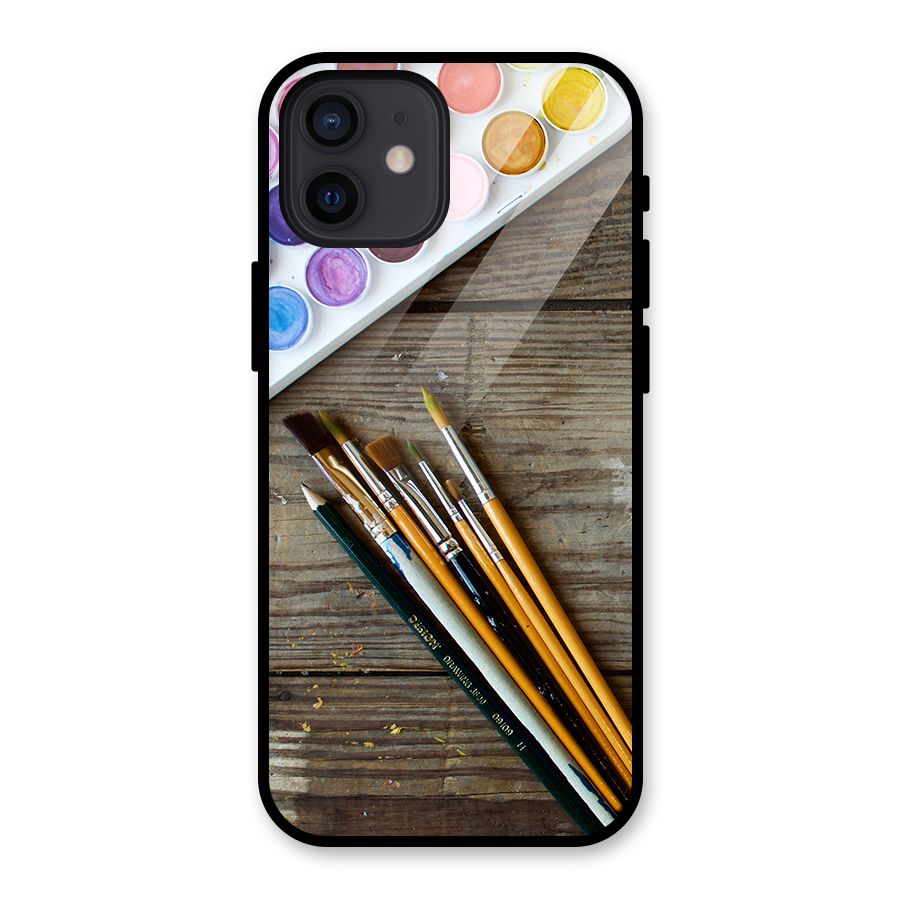 Color Palette and Brush Glass Back Case for iPhone 12