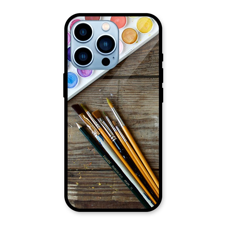 Color Palette and Brush Glass Back Case for iPhone 13 Pro