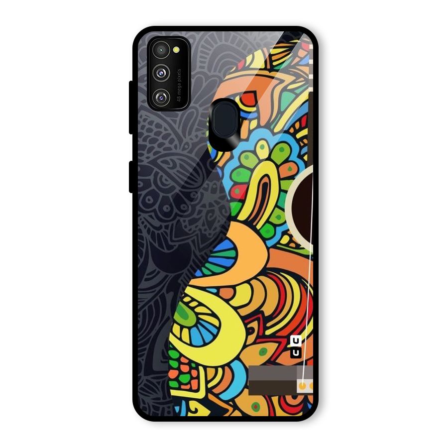 Colored Blocks Glass Back Case for Galaxy M21