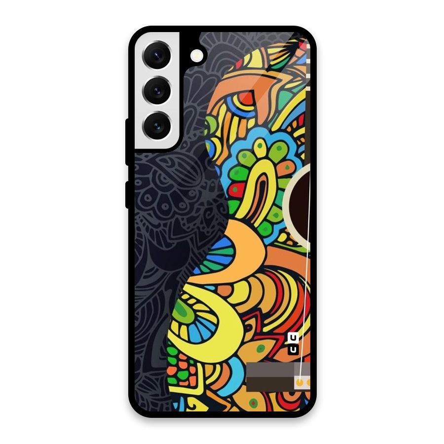 Colored Blocks Glass Back Case for Galaxy S22 Plus 5G