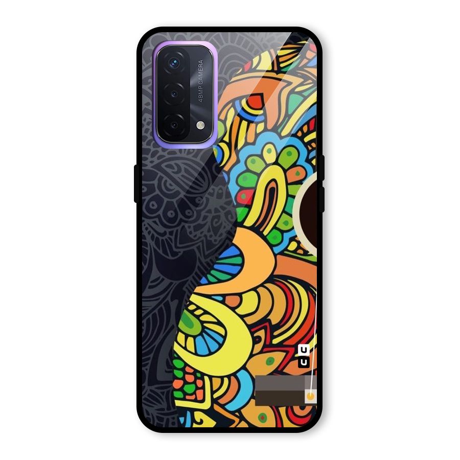 Colored Blocks Glass Back Case for Oppo A74 5G