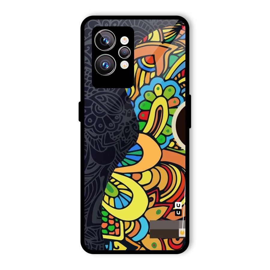 Colored Blocks Glass Back Case for Realme GT2 Pro