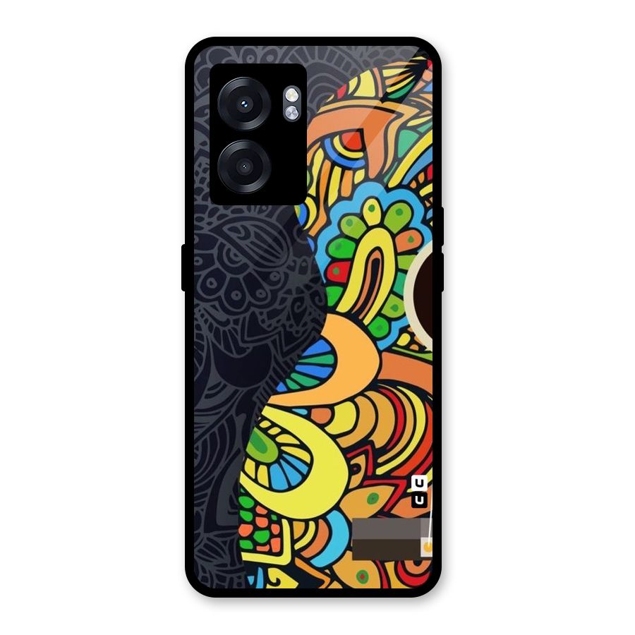 Colored Blocks Glass Back Case for Realme Narzo 50 5G