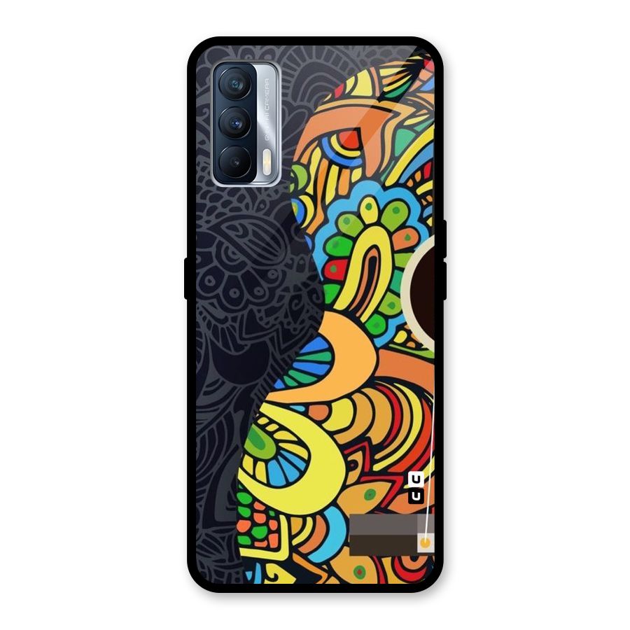 Colored Blocks Glass Back Case for Realme X7