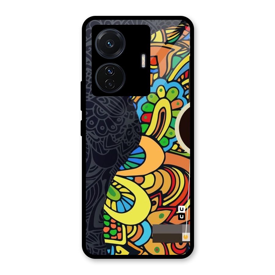 Colored Blocks Glass Back Case for Vivo T1 Pro