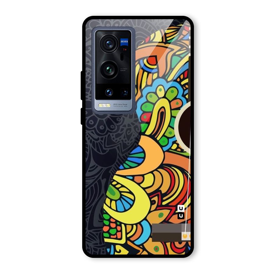 Colored Blocks Glass Back Case for Vivo X60 Pro Plus
