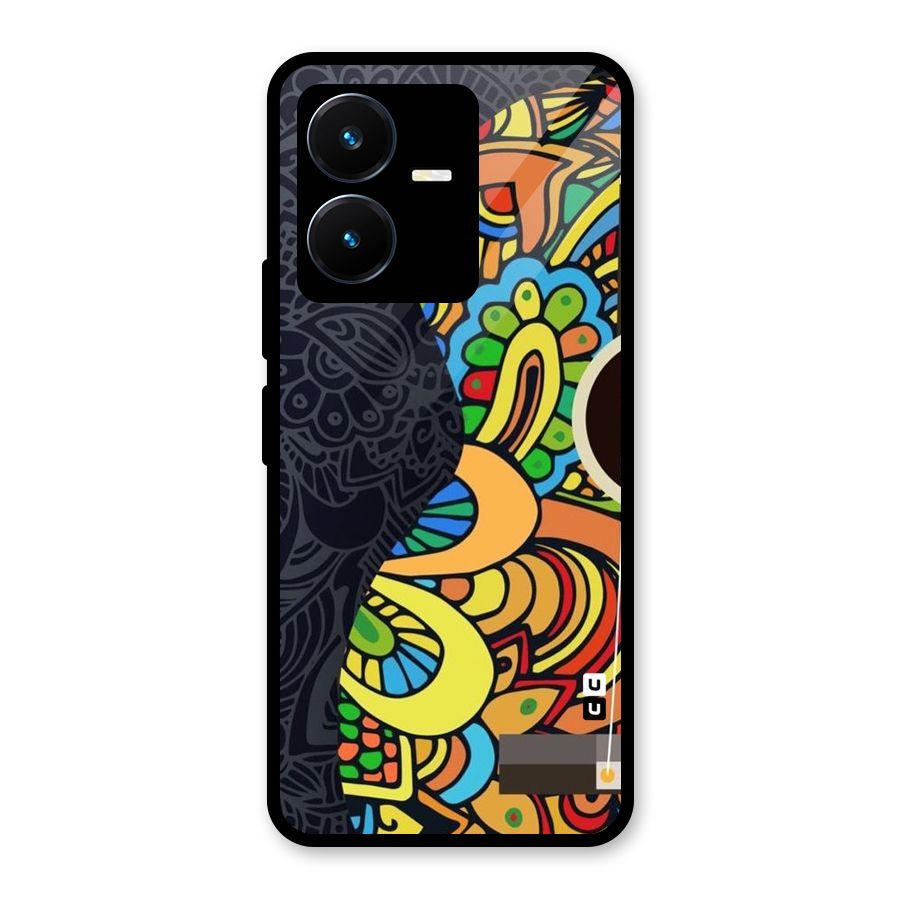 Colored Blocks Glass Back Case for Vivo Y22