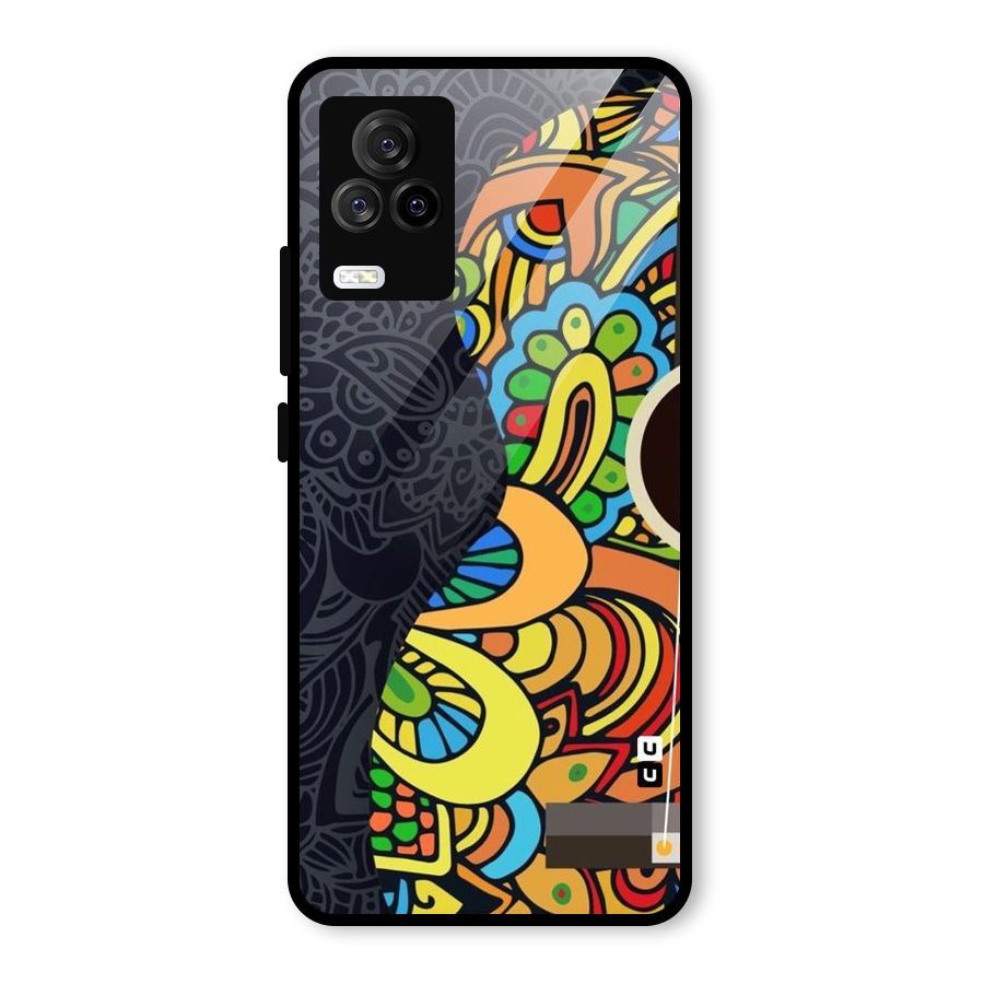 Colored Blocks Glass Back Case for Vivo iQOO 7 Legend 5G