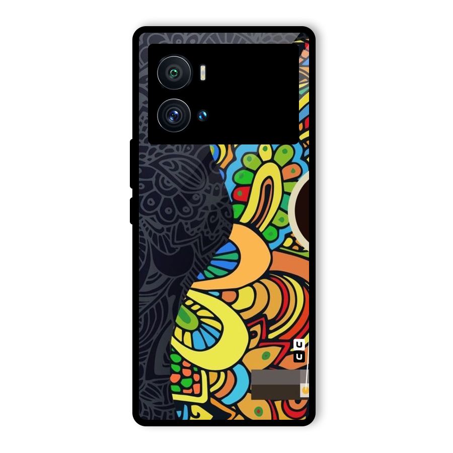 Colored Blocks Glass Back Case for Vivo iQOO 9 Pro
