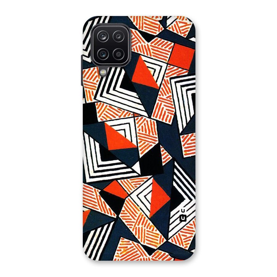 Colored Cuts Pattern Back Case for Galaxy A12