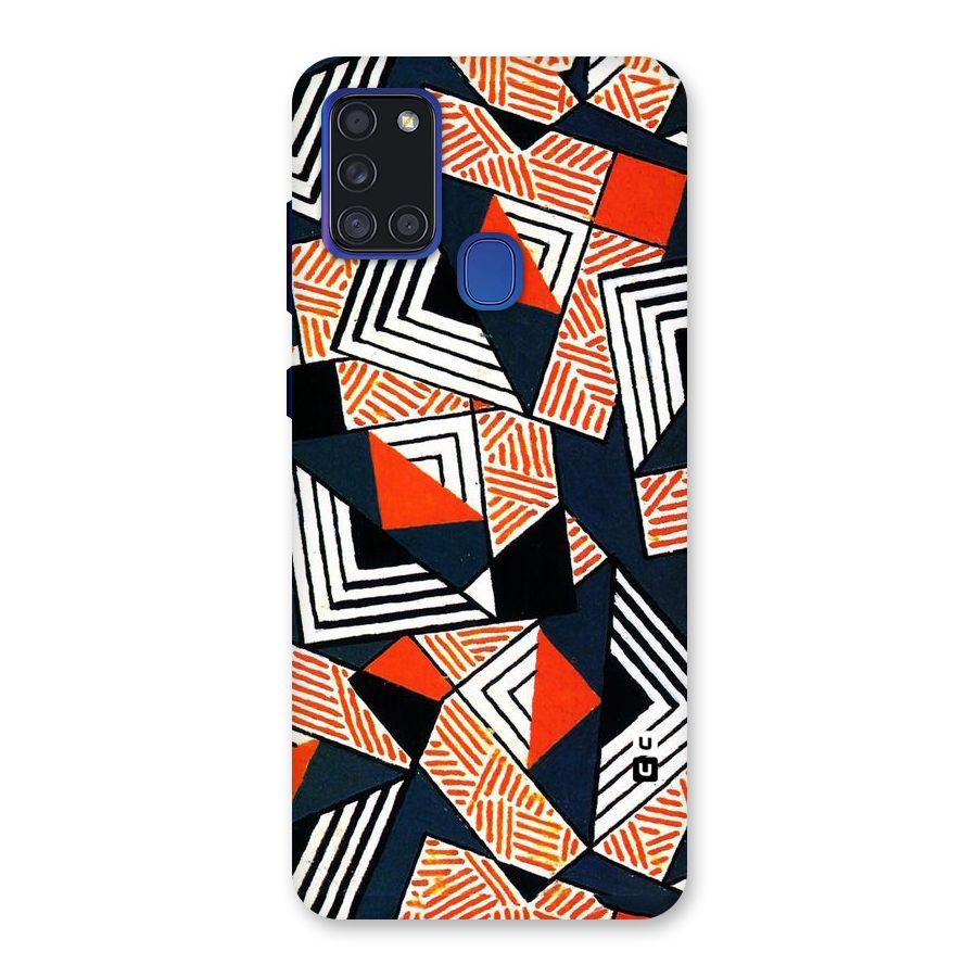 Colored Cuts Pattern Back Case for Galaxy A21s