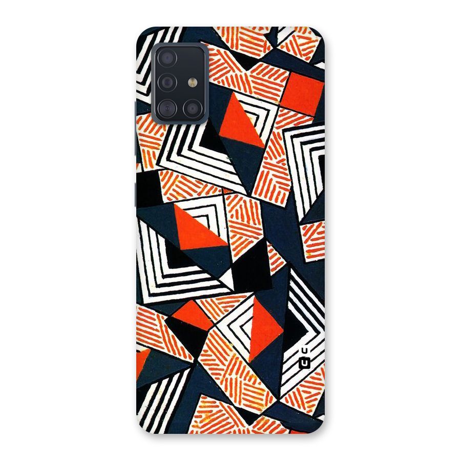 Colored Cuts Pattern Back Case for Galaxy A51
