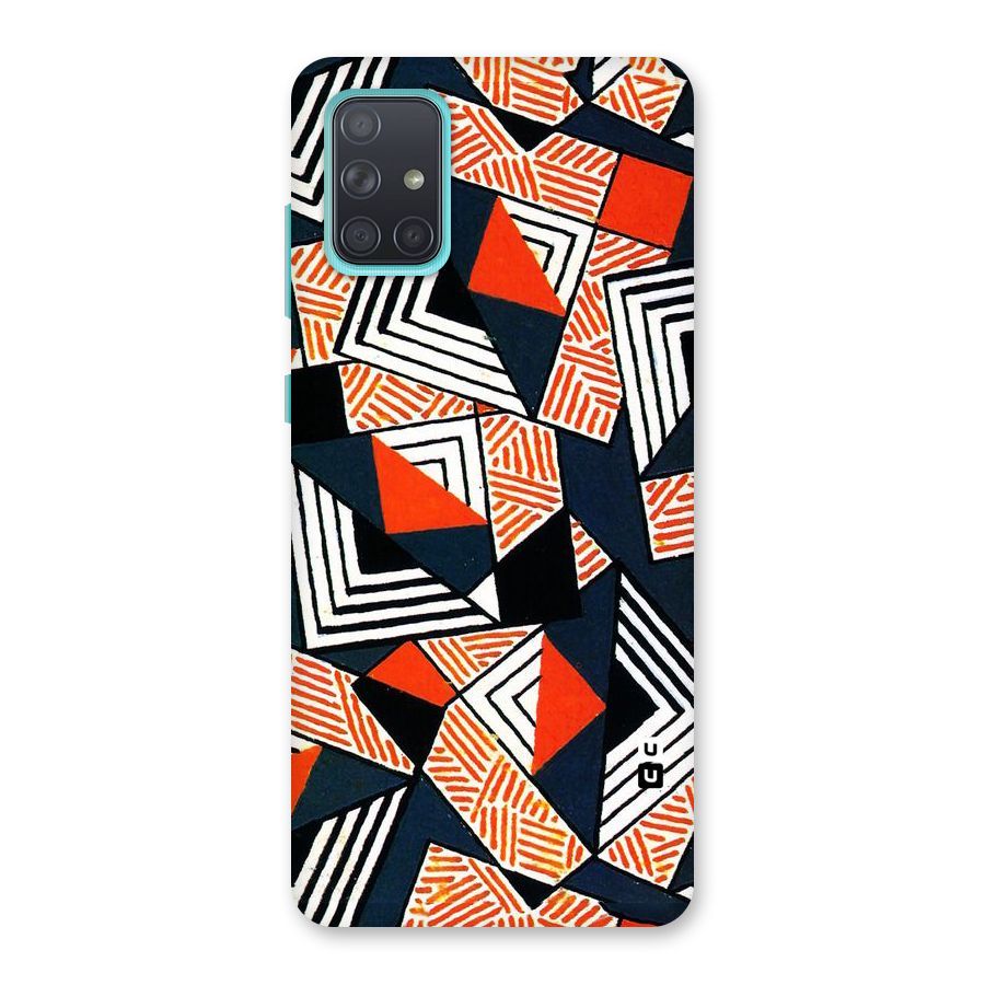 Colored Cuts Pattern Back Case for Galaxy A71