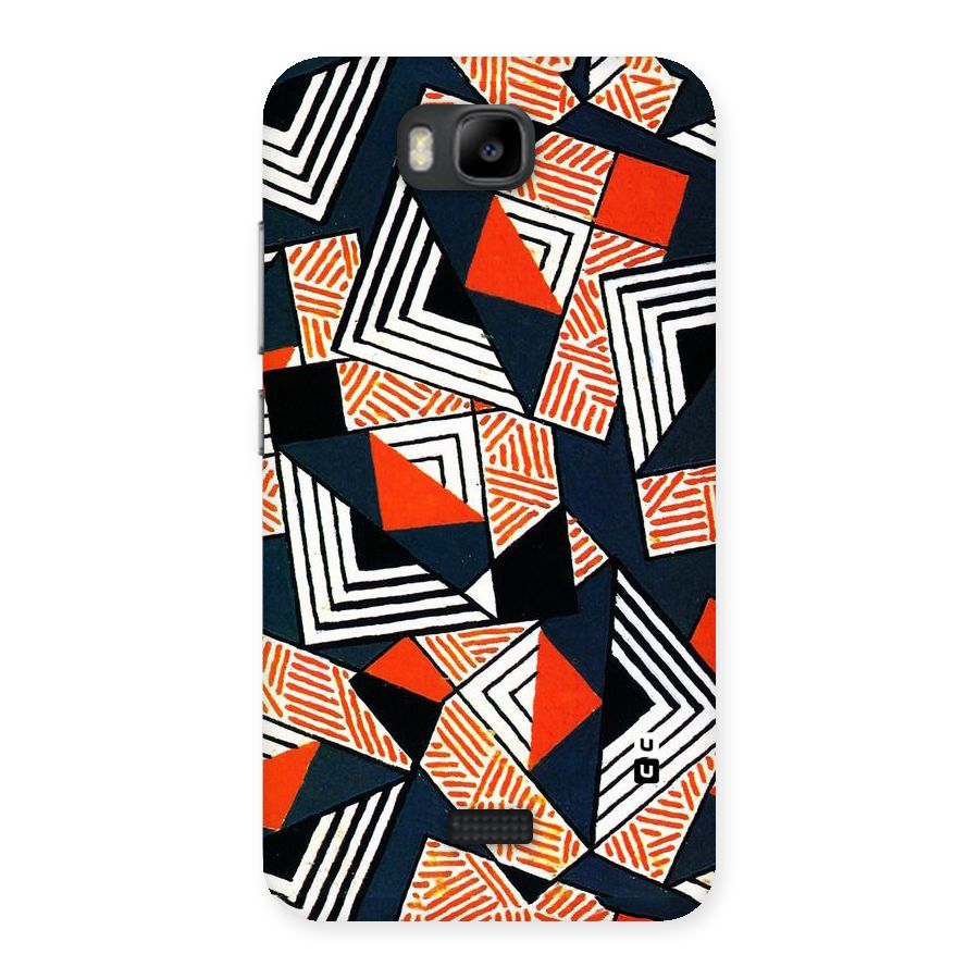 Colored Cuts Pattern Back Case for Honor Bee