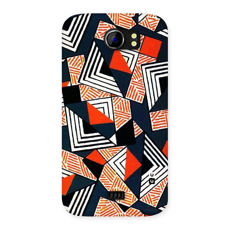 Colored Cuts Pattern Back Case for Micromax Canvas 2 A110