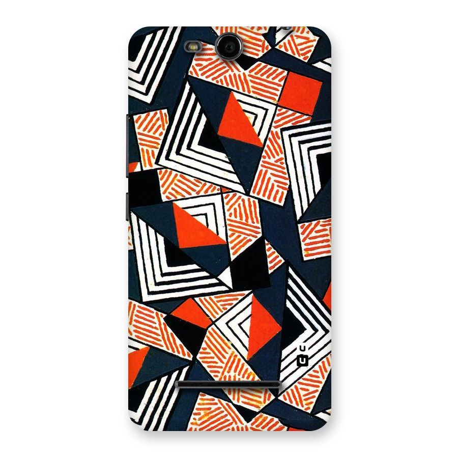 Colored Cuts Pattern Back Case for Micromax Canvas Juice 3 Q392