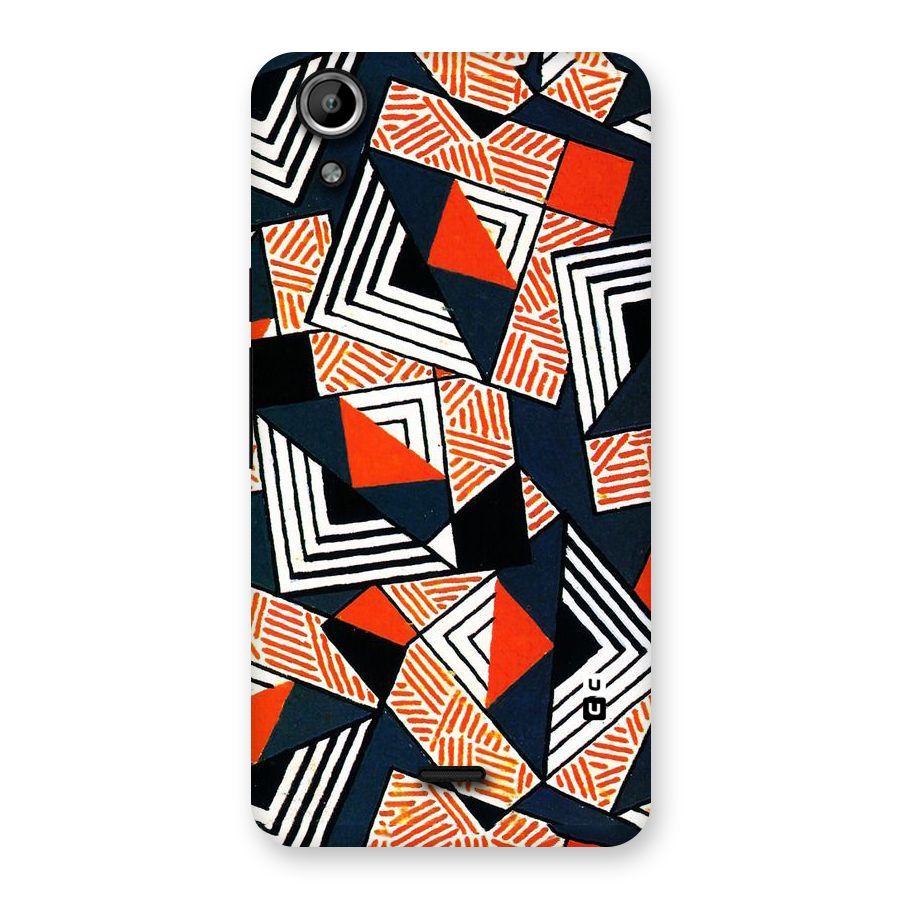 Colored Cuts Pattern Back Case for Micromax Canvas Selfie Lens Q345