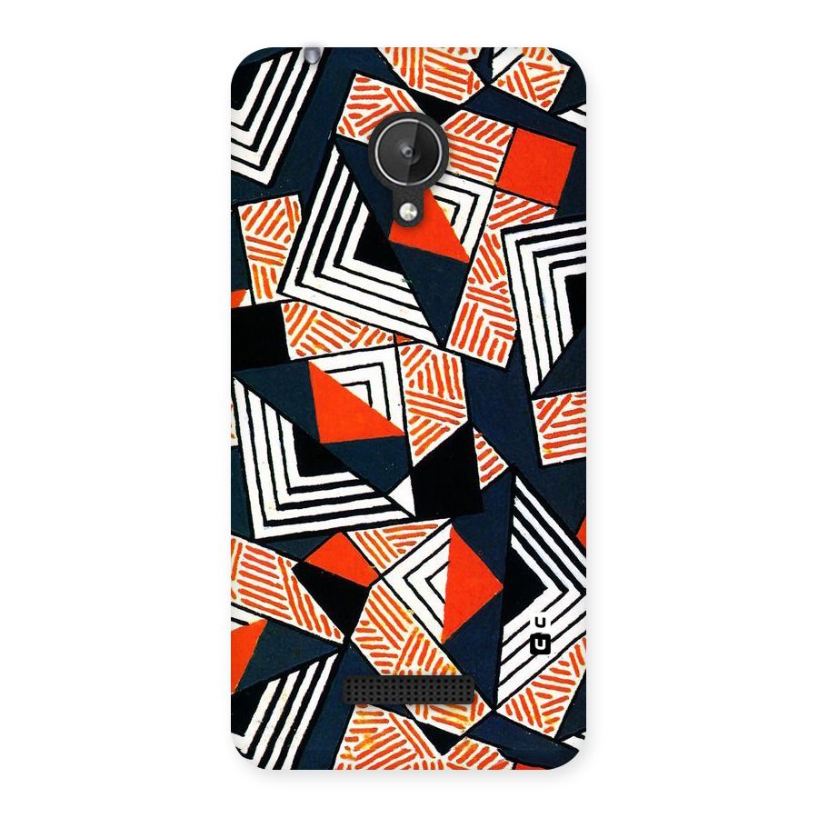 Colored Cuts Pattern Back Case for Micromax Canvas Spark Q380
