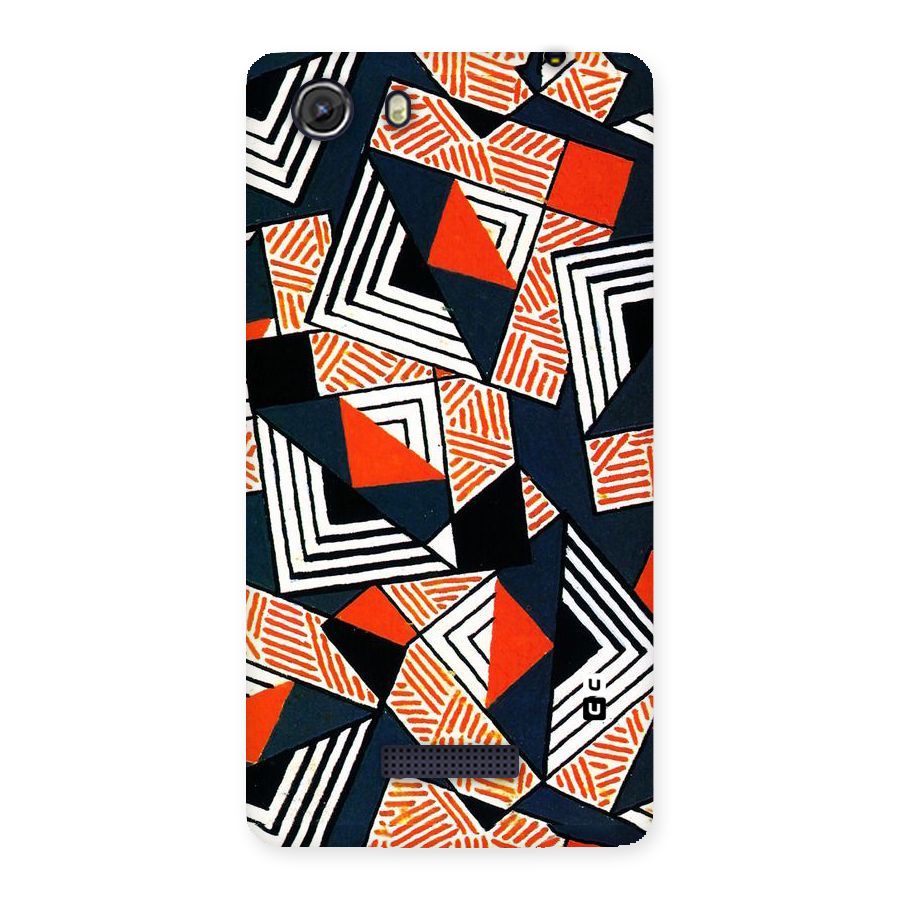 Colored Cuts Pattern Back Case for Micromax Unite 3