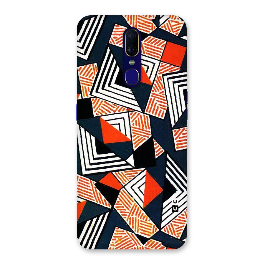 Colored Cuts Pattern Back Case for Oppo F11