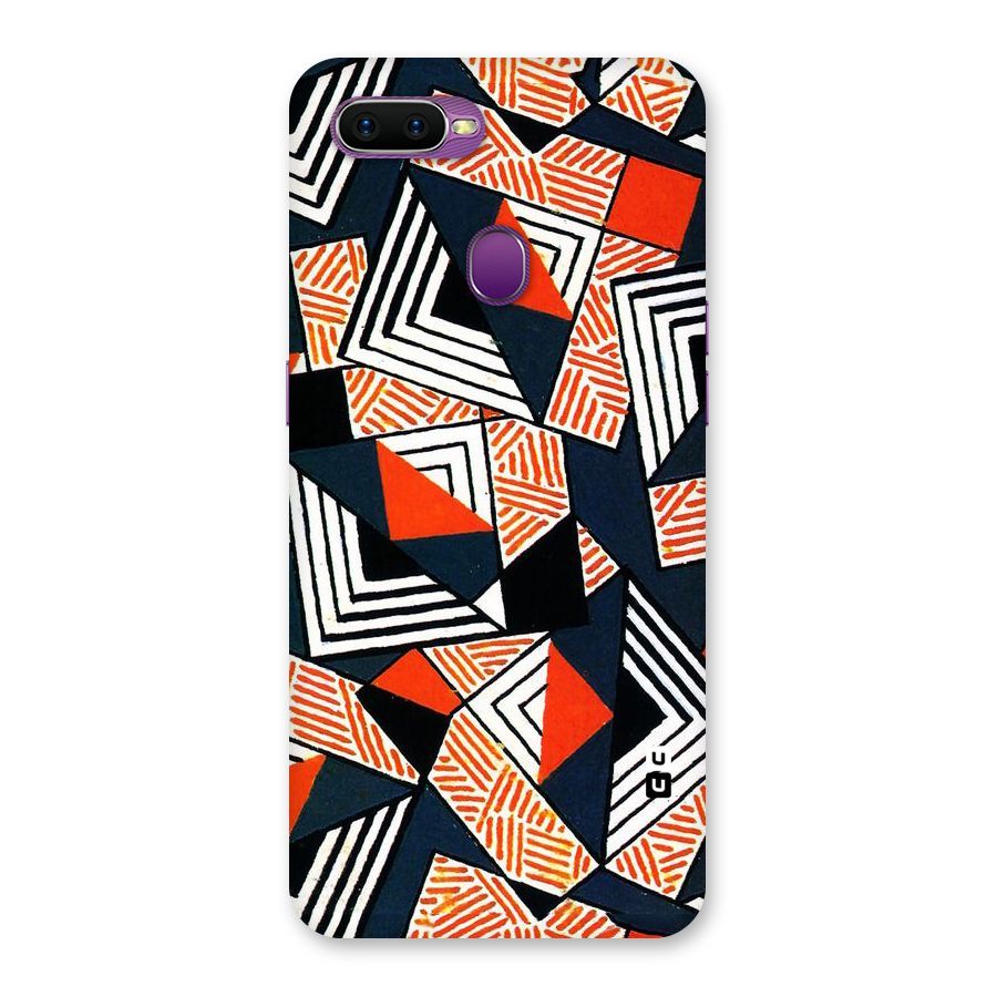 Colored Cuts Pattern Back Case for Oppo F9